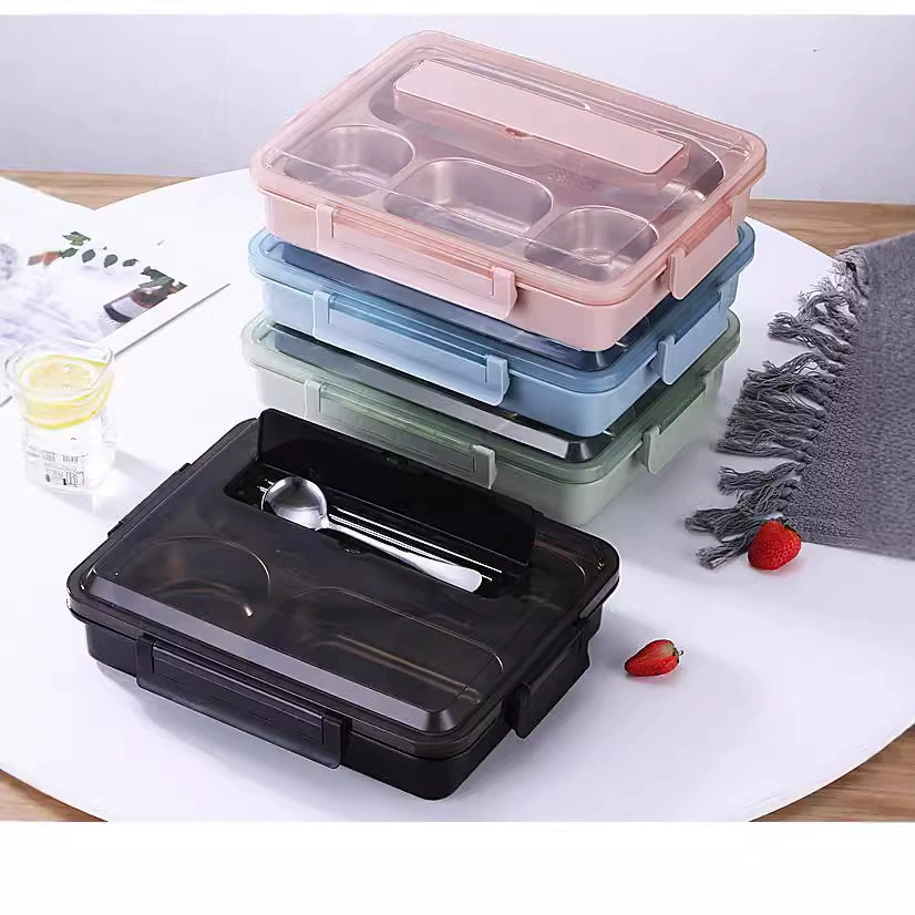 304 нержавеющая сталь Ланч-бокс герметичный студент изолированный Ланч-бокс Доставка еды отделение для фаст-фуда Ланч-бокс печать тарелок логотип