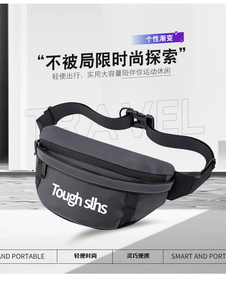 Wholesale of new men's and women's trendy waist bags, outdoor laser reflective chest bags, fashionable street crossbody bags and sports waist bags full figure