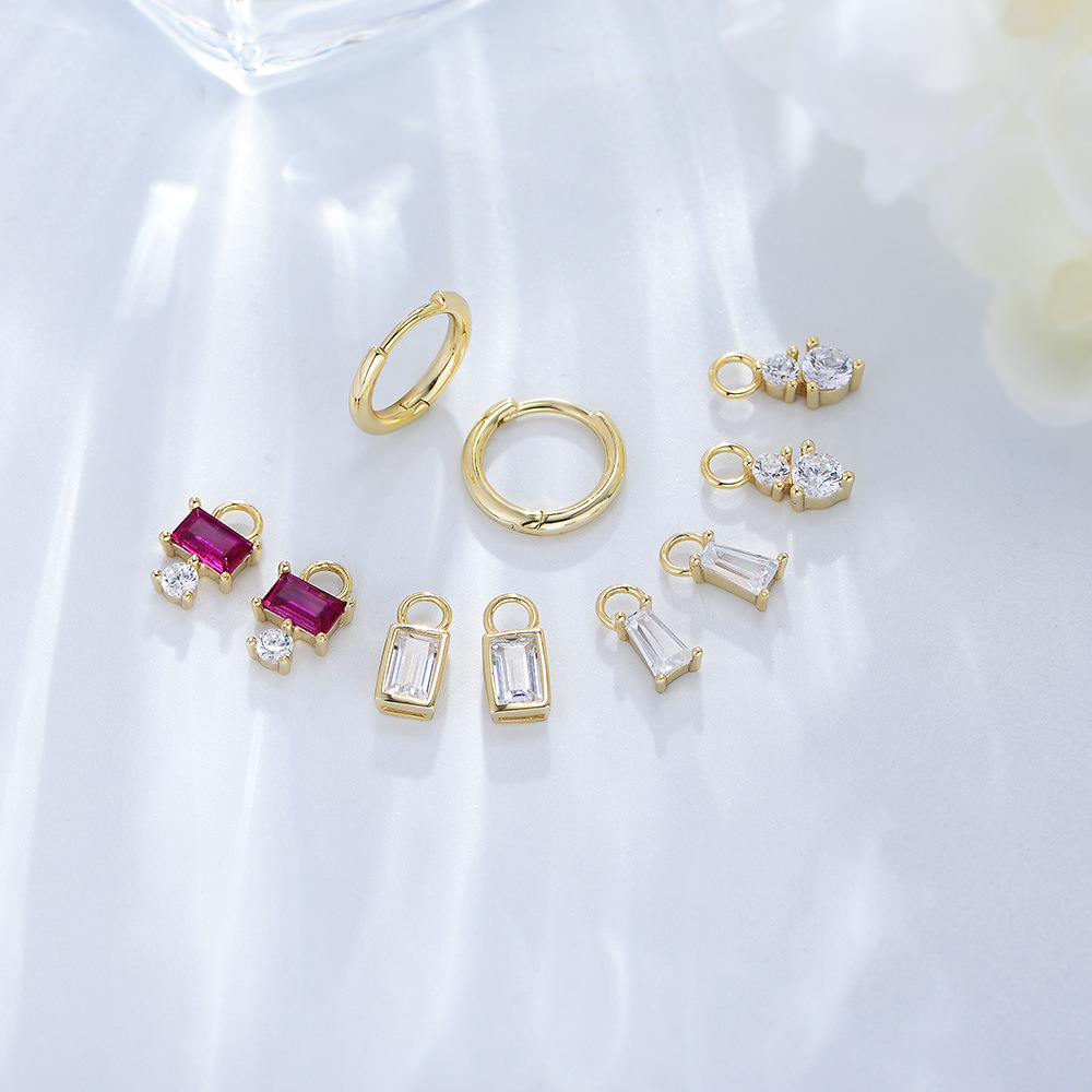 Nuevo 925 pendientes de plata esterlina traje combinación pequeños pendientes de circón personalizados estilo europeo y americano ins elegantes pendientes de mujer