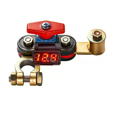 360 ° Rotary Power-Off Switch Power supply, ignition system accessories - 360-rotating-power-off-switch-alloy-material-with-voltmeter-display