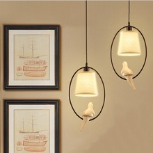 美式客厅吊灯北欧乡村复古个性树脂小鸟铁艺灯饰餐厅卧室单头壁灯