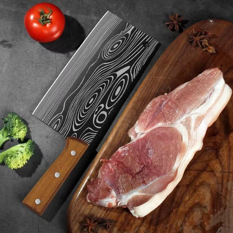 В наличии производители лазерное зерно деревянная ручка нож костюм кухня нержавеющая сталь подарочный набор нож кухонный нож костюм бытовой