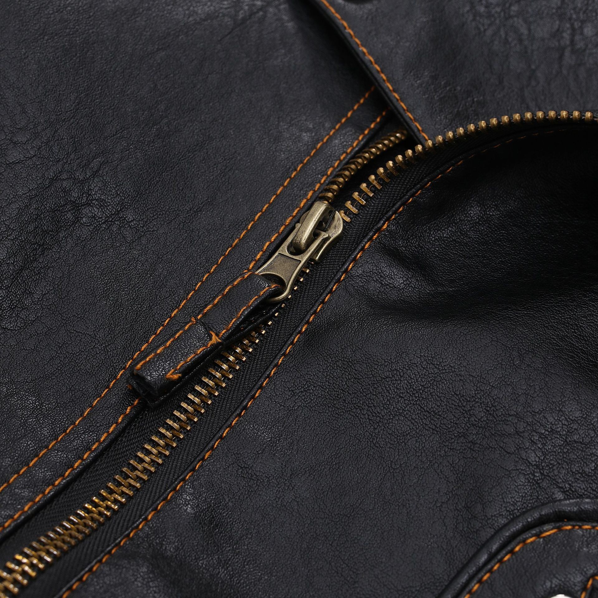 ​​Men's Vintage Biker Jacket With Multiple Zippers - Slim Fit PU Leather Coat For Casual & Stage Performance (S-6XL, Black)​_viptrois.com