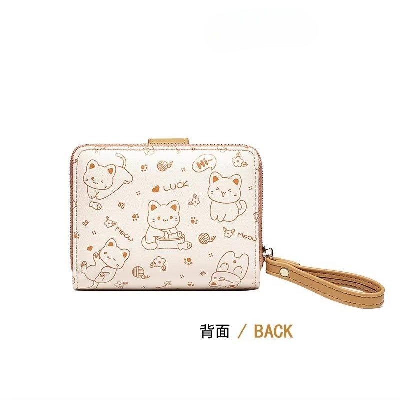 Japanese cartoon short card holder with zipper