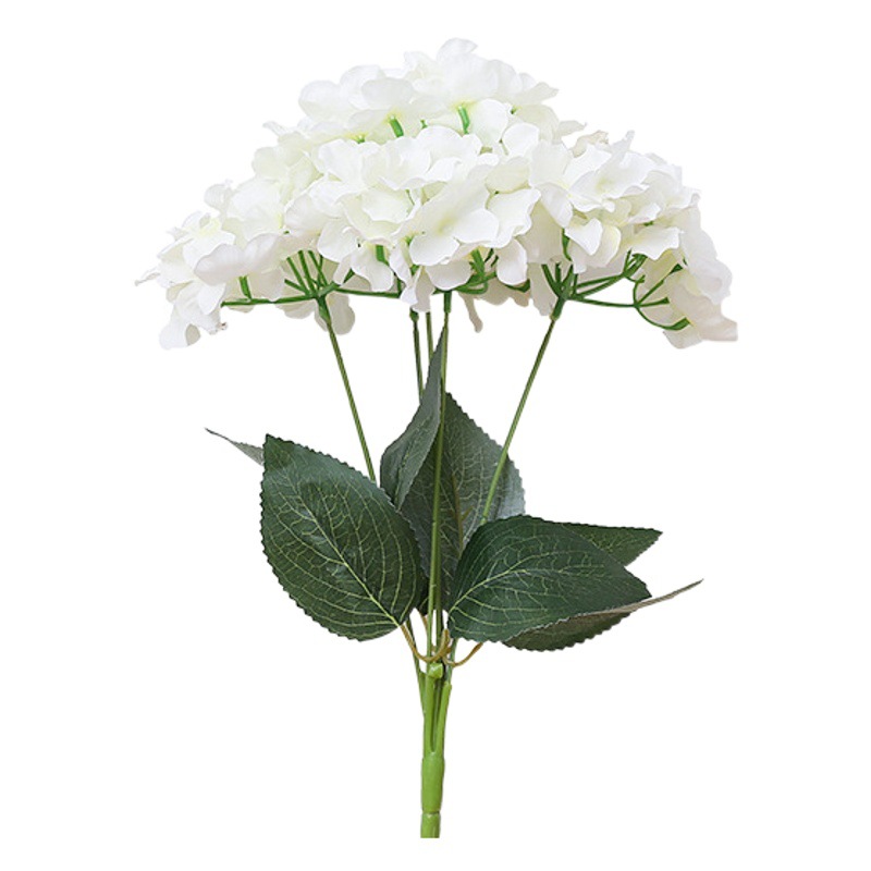 Mori boda etapa decoración flor piso fila flor Hortensia Blanco flor artificial decoración de la boda auditorio camino plomo arreglo de flores