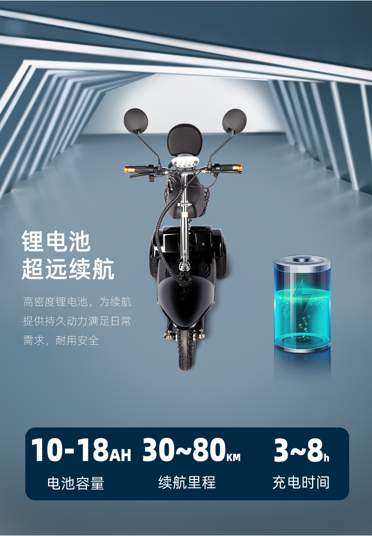 New Foldableing Electric Tricycle Mini Leisure Men's and Women's Mobility Driving Battery Scooter