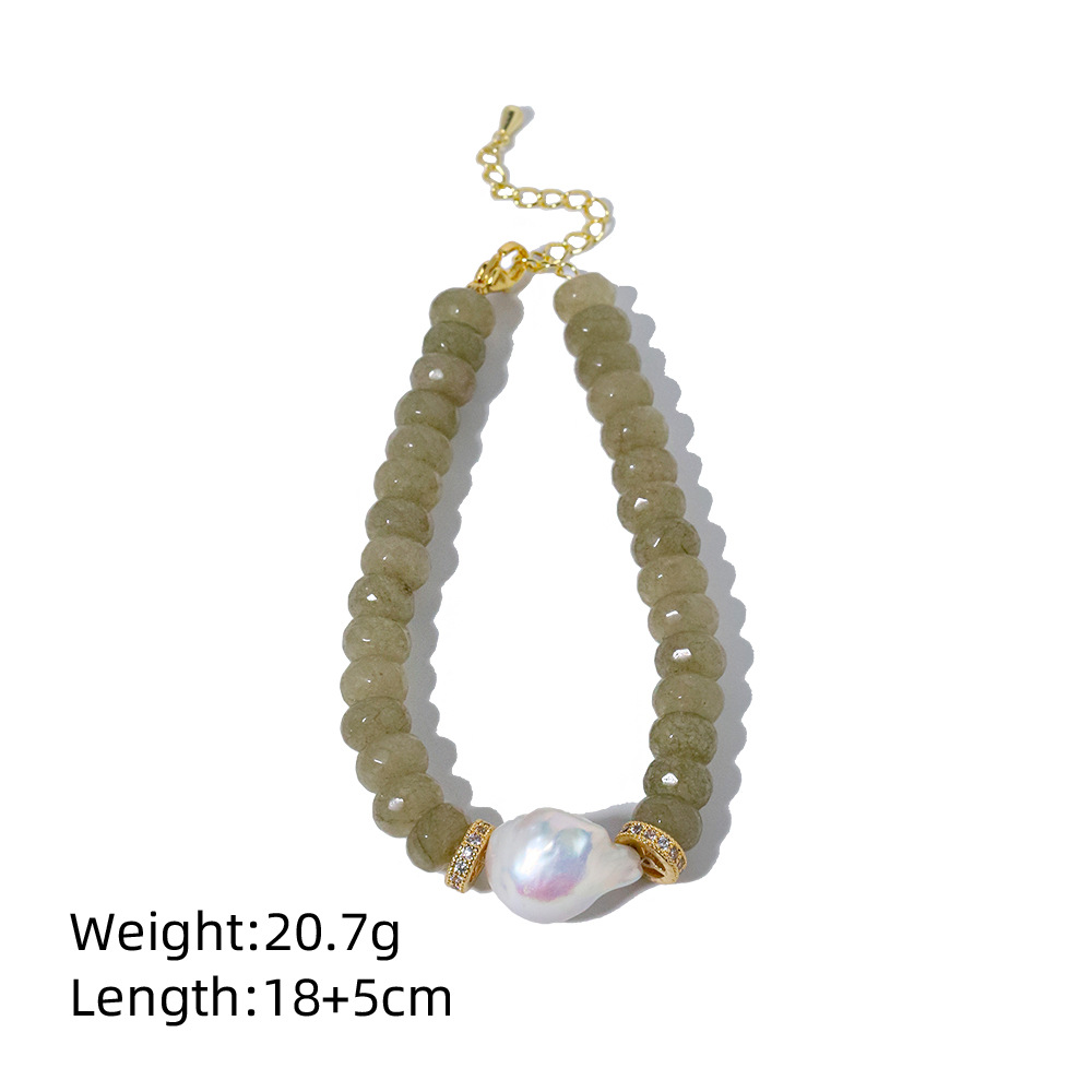 2025 pulseras de perlas de agua dulce naturales pulseras verdes elegantes para enviar a amigos accesorios de regalo de nicho
