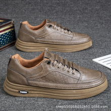 2025秋季新款男士手工上线休闲皮鞋男运动风百搭板鞋潮鞋男单2503