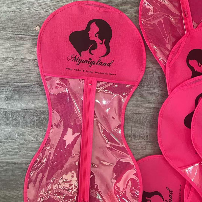 Zippered Dust Bag, Non-Woven Bag, Wig Packaging Bag, Real Hair Full Top Storage Bag with Hook, Travel Storage