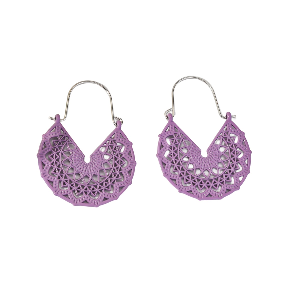 Pendientes de aleación huecos geométricos en forma de V de la moda bohemia de las mujeres de color retro pintura en aerosol todo partido joyería del oído al por mayor