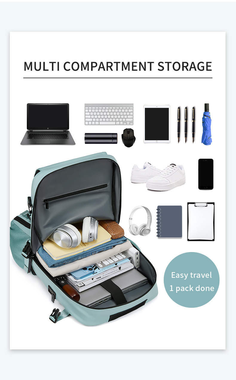 Sac à dos de voyage pour hommes et femmes, sac à dos de transport extra large avec fermetures à glissière robustes, sac à dos pour ordinateur portable 16 pouces avec port de chargeur USB et housse de bagage_voghion.com