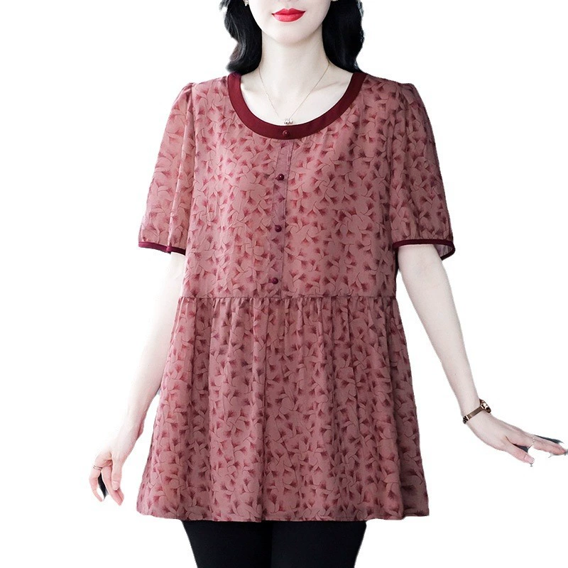Летняя рубашка для мамы, футболка, оверсайз, plus size