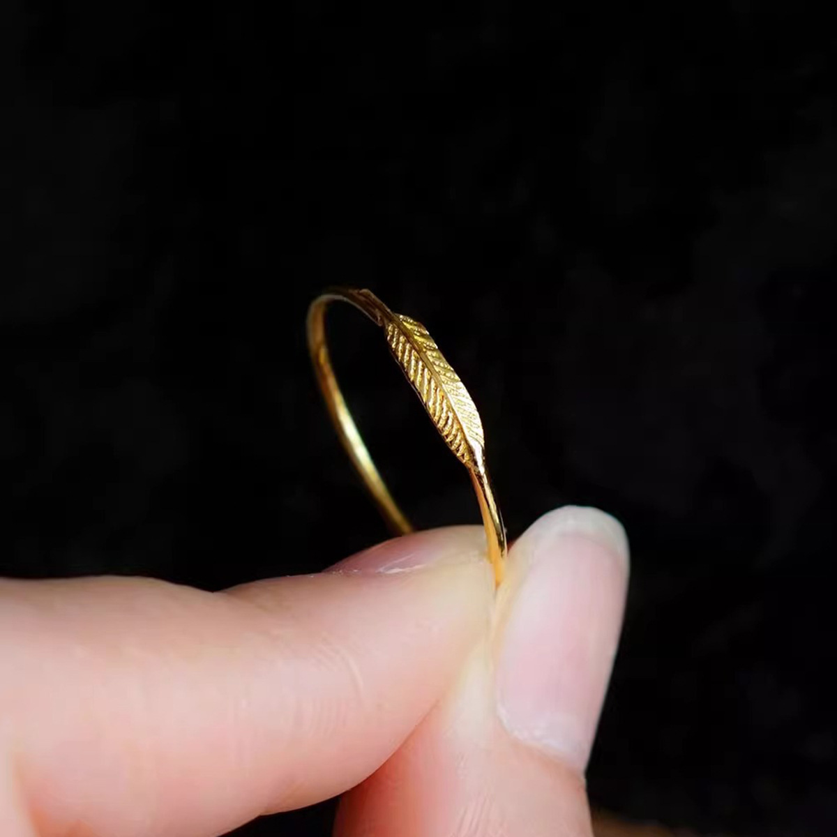 红麋鹿通体s925纯银戒指女小众个性树叶中古风法式轻奢指环秀气