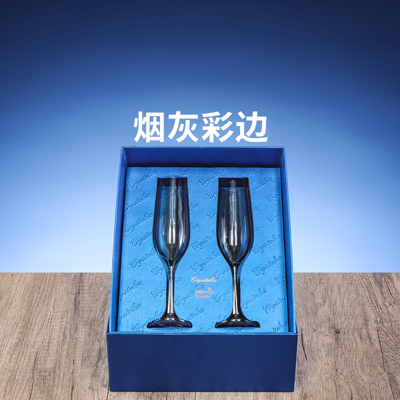 Caja de regalo de tazas de vino tintas importadas de la República Checa, tazas de cristal de alto valor, juegos de vinos de lujo personalizados