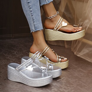 I 80621 Golden Heart Wedge Sandals ��ɫ�����¸���Ь