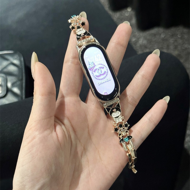 Cute Kulomi for Mi Band 9/8Pro Watch Strap Female Metal GT5/4/3 Huawei 9/8 Watch Strap