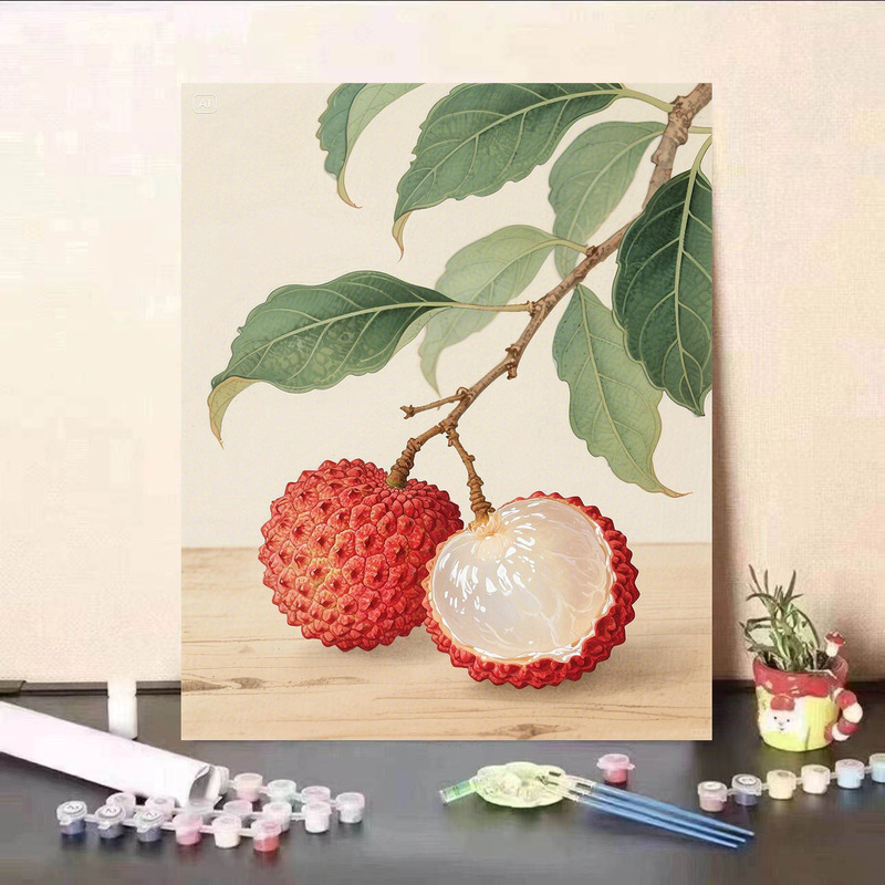 新しいリアルなスタイルのフルーツデジタル油絵 DIY 手描きの癒しと減圧の高価値リビングルーム装飾絵画|undefined