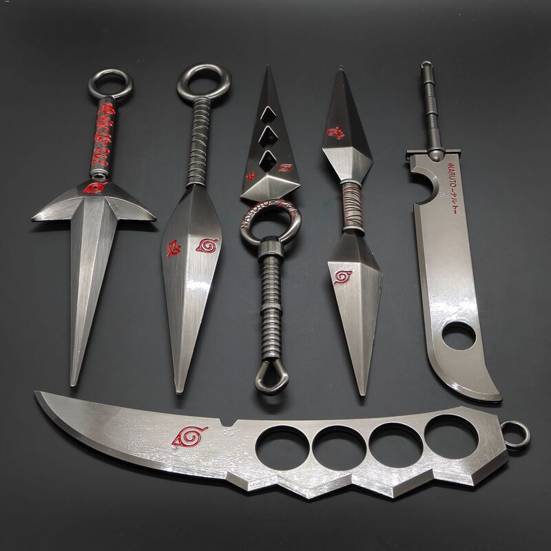Fire Shadow weapon Naruto dragon blade weapon model Asma 22cm four generations of eyes flying Thor bitter alloy ornaments