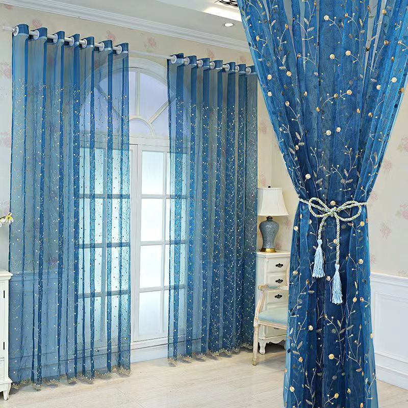 Balcony window screen gauze curtain bay window curtain special clearance partition embroidered gauze curtain shading idyllic Internet celebrity window screen bedroom