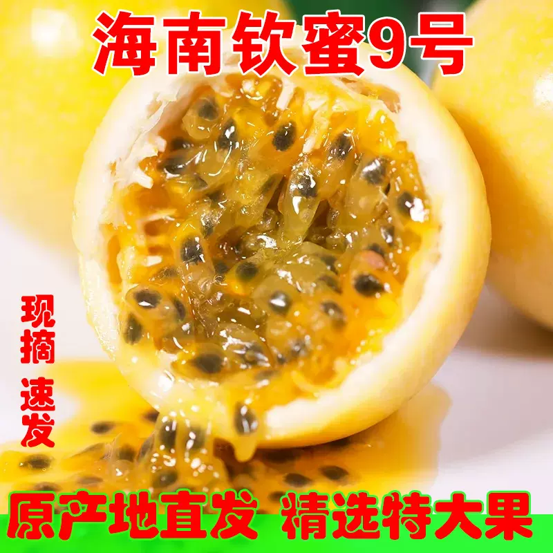 黄金百香果钦密9号新鲜水果热带黄金果甜果产地直发一件代发现摘