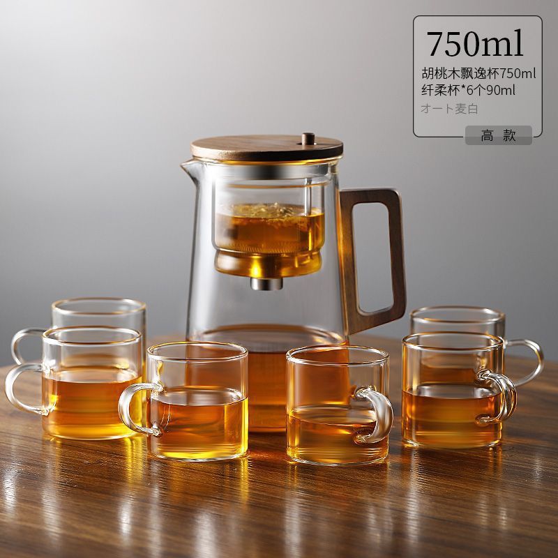 tetera de alta sensación china de alto silicio de vidrio de silicio separador de té de agua de una sola taza de evaporación de silicio taza de separación