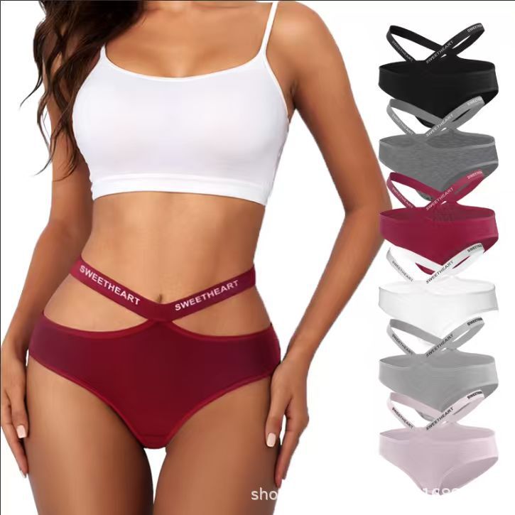 O5480 Dropshipping Aliexpress Amazon Cross-Border New Women's Underwear Printed Lace Boy Shorts High