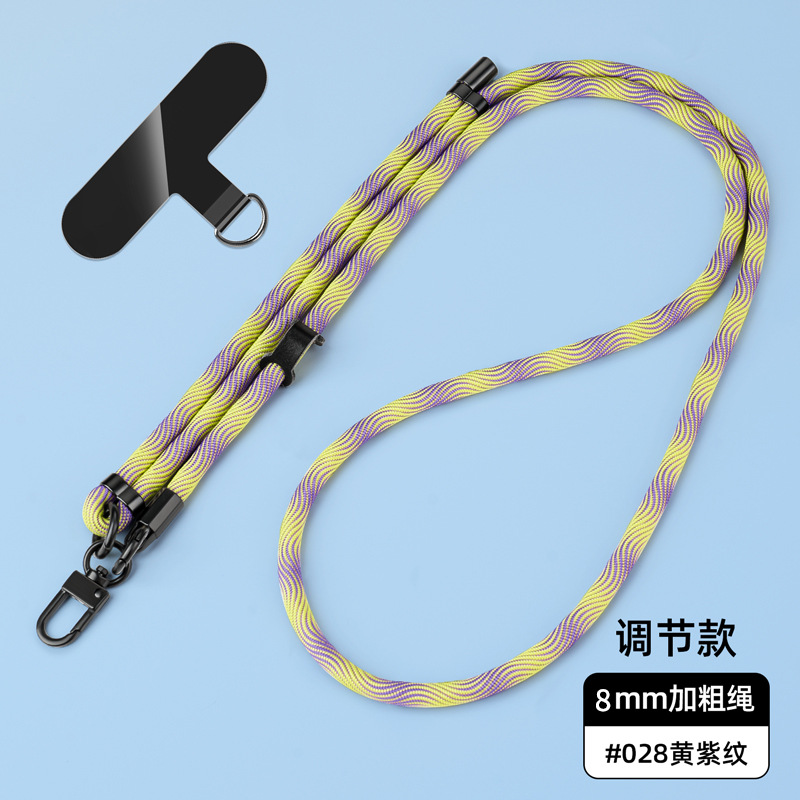 Cordón para teléfono móvil de 8mm, cuello colgante, mensajero, muñeca, eslinga de nailon resistente, cuerda anti-pérdida, longitud ajustable, espalda