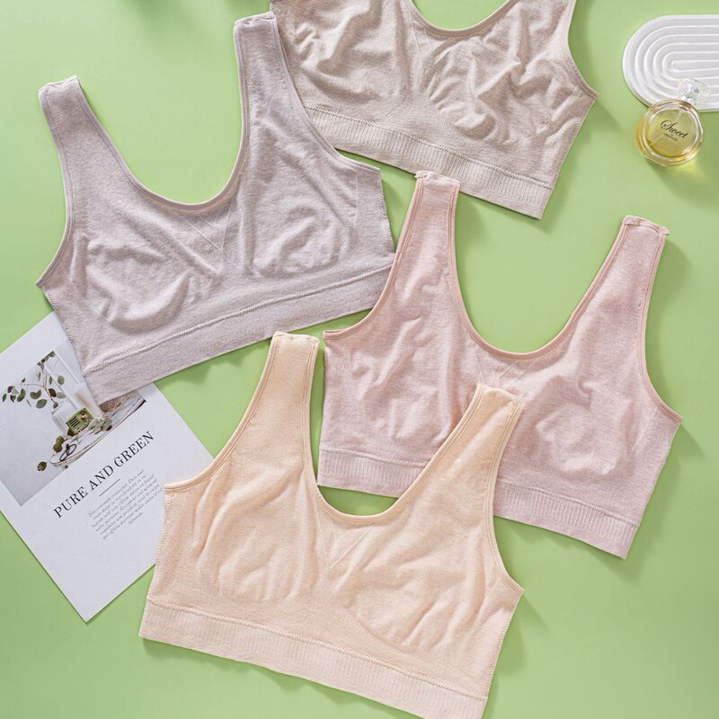 Yanjiasi Plus Size Double Layer Non-Cup Bra One Size 60-90kg Push-Up Comfortable Mom Bra 1871