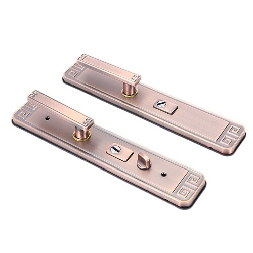 Universal anti-theft door anti-pry door lock thickened panel retro style lock household double-active double door handle lock