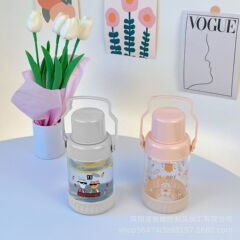 新しいソーダライムポータブルポットのガラスカップのモカカップはシンプルで携帯性が可愛いミルクカップの大容量コーヒーカップです。
