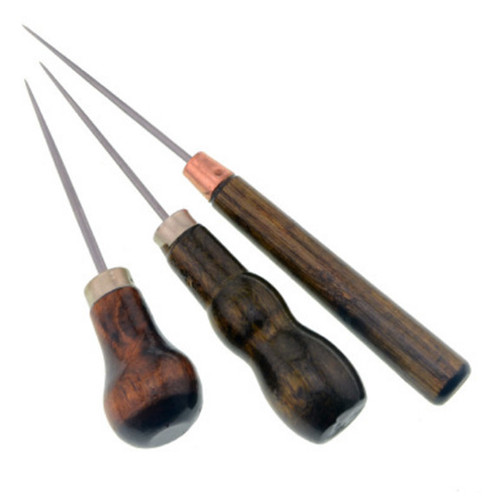 T9J5 high-quality wooden handle awl, double gourd wooden handle thousand-piece steel drill, handmade leather and fabric sewing tools