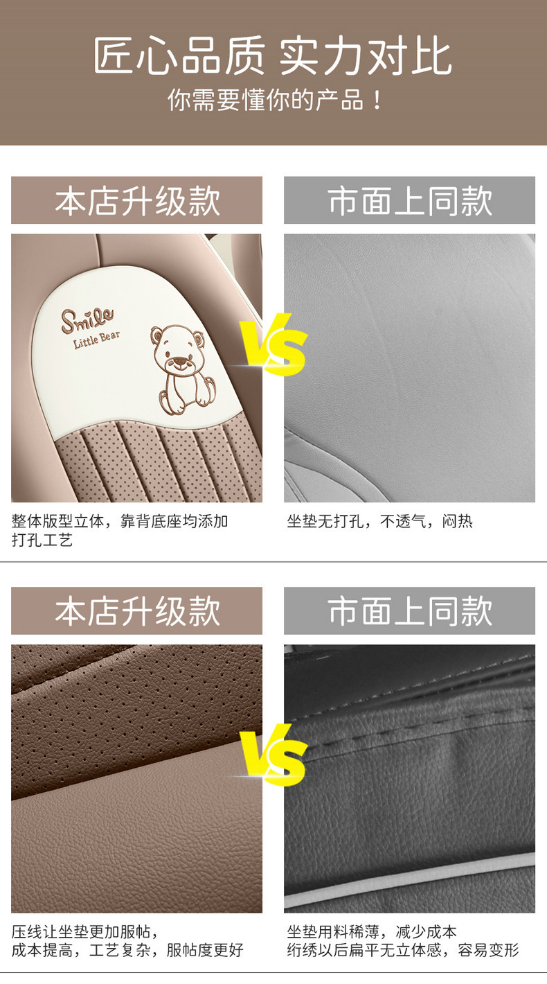 2025 Wuling Hongguang Mini Seat Covers Full Set for Four-Door Version, Mini Cartoon Car Seat Cushions for Women