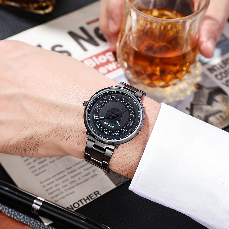 Montre à Quartz pour hommes, Simple, nouvelle et décontractée, bracelet en acier, Business, 2021_voghion.com