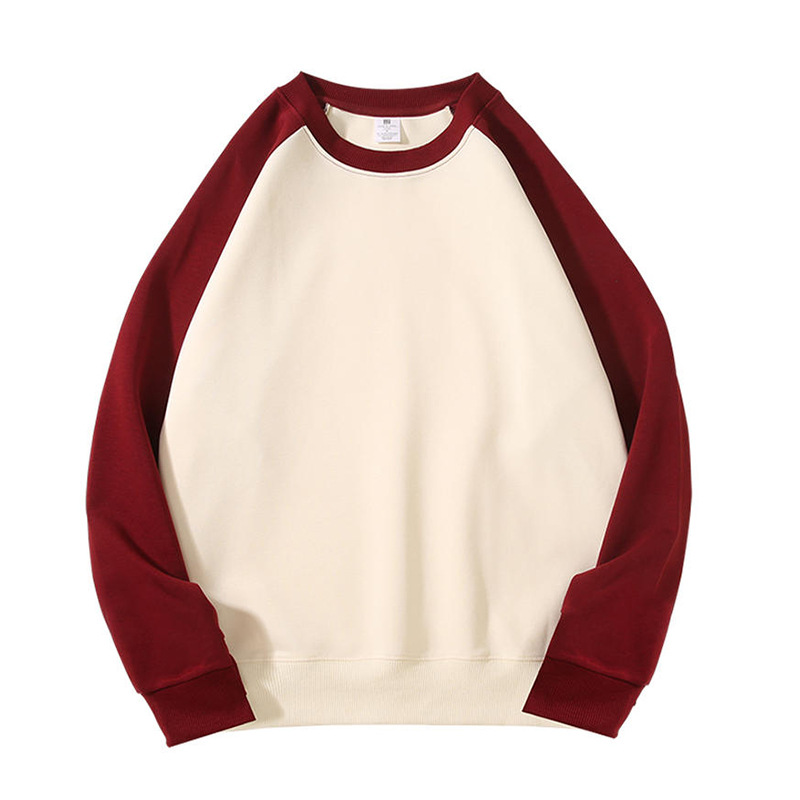 Costura de algodón Raglan cuello redondo camisa publicidad pesado Grupo Partido clase uniforme manga larga overoles logotipo personalizado