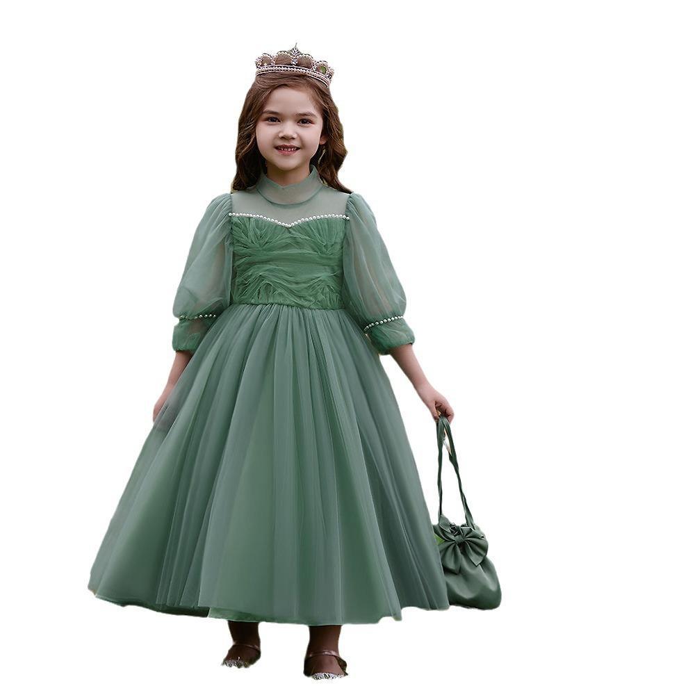 Ropa infantil Amazon, nuevo vestido infantil, vestido de princesa, vestido de manga larga para niñas, ropa infantil al por mayor