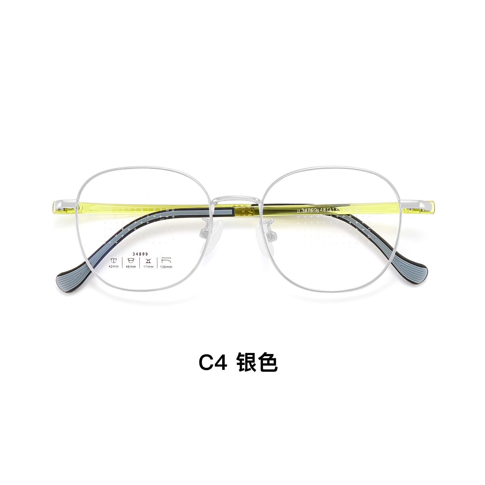 Niños y estudiantes miopía retro marco de gafas metálicas bisagra firme abierto y cerrado estable sin sujetar la cara marco de gafas mayorista