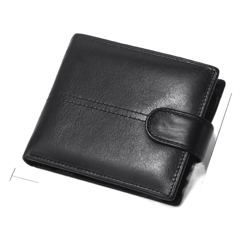 Cross-border supply European and American men's leather wallet RFID anti-theft brush anti-magnetic short fashion coin wallet wallet factory