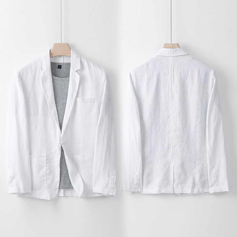 Nuevo traje de lino chaqueta casual suelta de los hombres más tamaño un botón traje de fábrica de los hombres entrega de una pieza 058