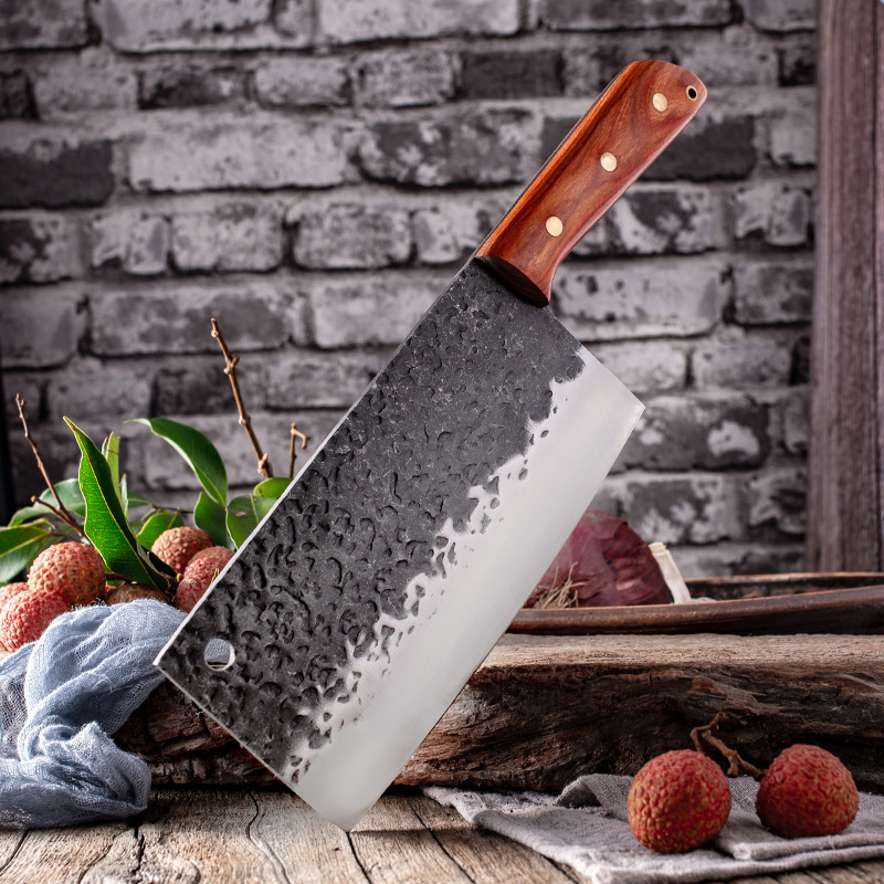 锻打9Cr高碳复合钢菜刀斩切家用 女士切片刀锋利中西式厨房切肉刀