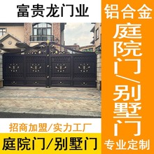 富贵龙现代简约雕刻镂空铝艺大门 花园别墅庭院门平开庭院大门