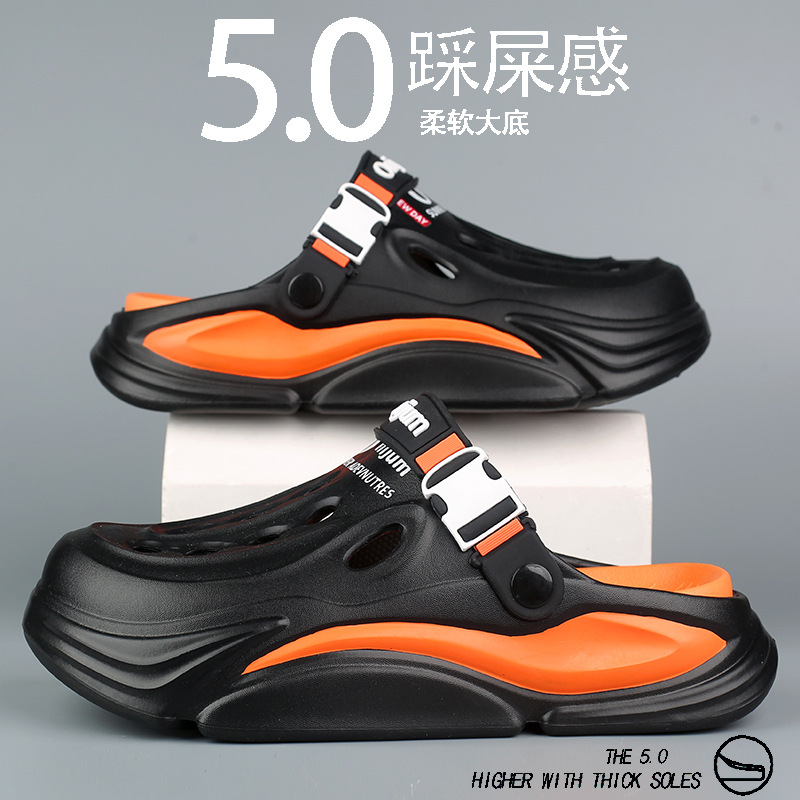 Zapatos con agujeros, moda para hombres, uso de verano, sentido de la mierda, zapatillas de pareja de doble uso, sandalias de playa deportivas y de ocio Baotou