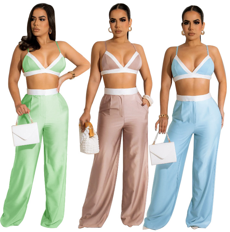 Women's Streetwear Solid Color Spandex Polyester Pocket Patchwork Pants Sets display picture 3