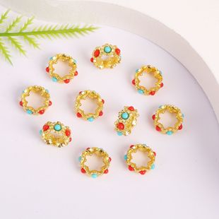 Ancient gold inlaid with shell beads and zircon wreaths beads and DIY beaded bracelets and bracelets and ropes and beads and bracelets finishing hanging rings