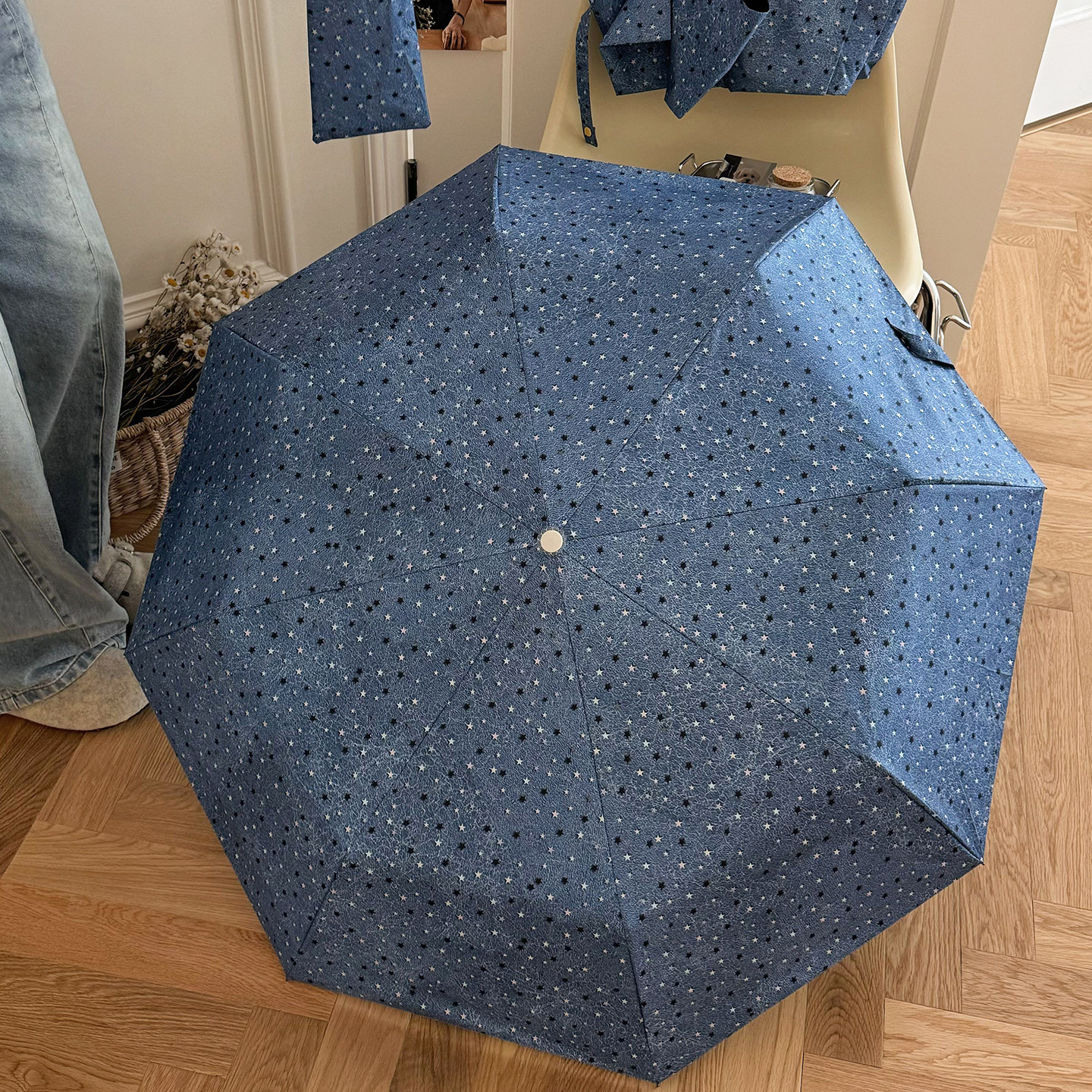 top Quality Cowboy Little Star Folding Umbrella, Portable, Dual-Use For Sun And Rain, Fully Automatic, Sun UV Protection, Sunshade_voghion.com