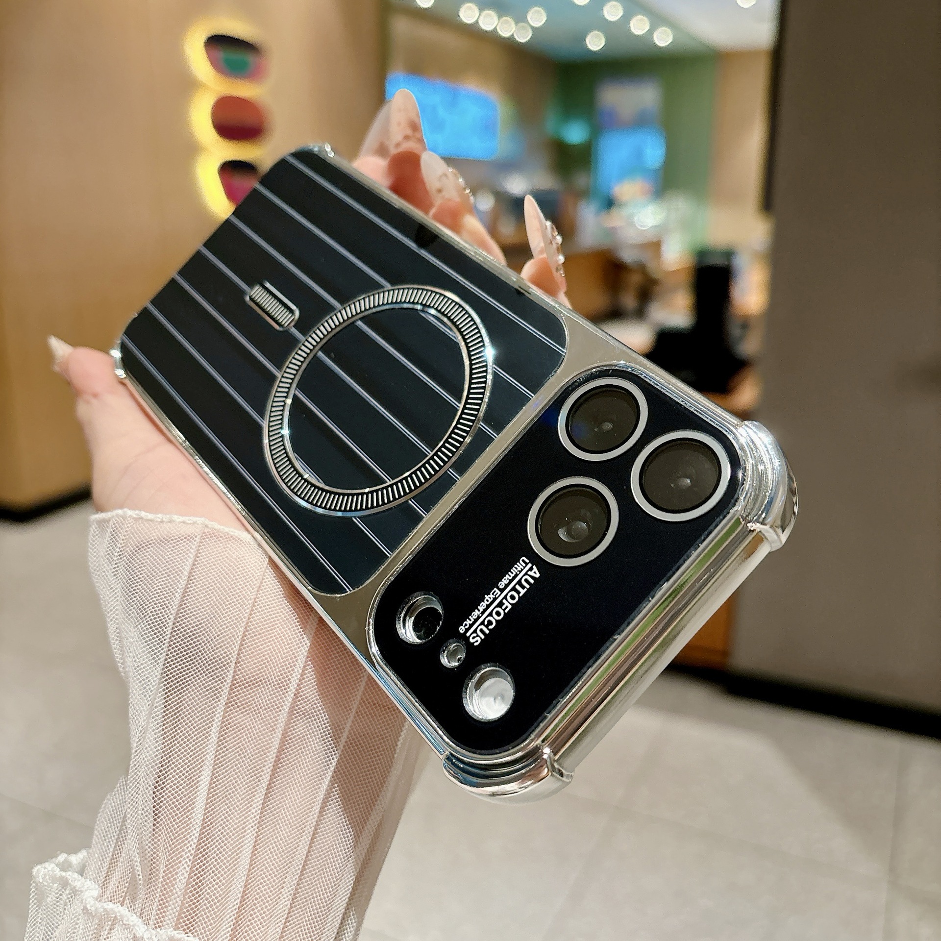 Funda Magnética Tipo Maleta para iPhone 18 Pro Max, Silicona, Anticaídas