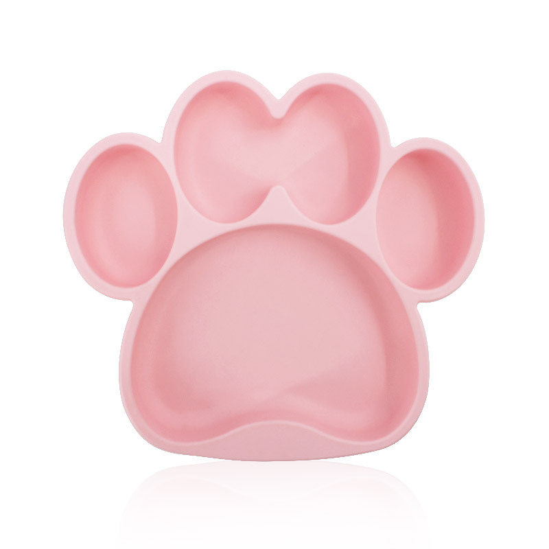 Spot para niños pata de oso tazón de ventosa de silicona bebé anti-caída placa de comedor de silicona de grado alimenticio para bebés