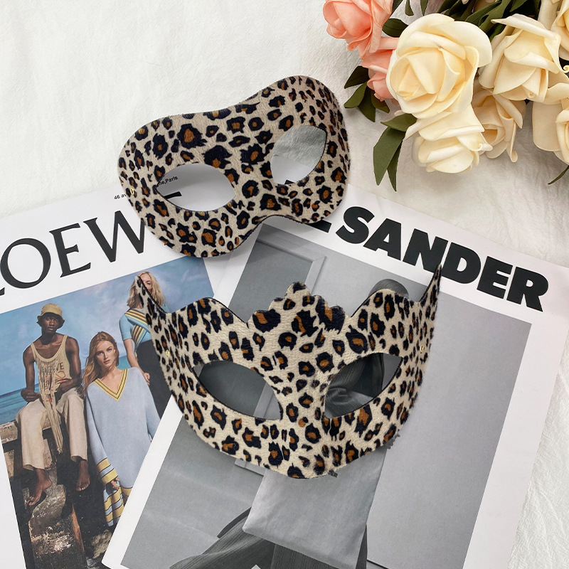 Halloween máscara de gato de leopardo máscara de baile máscara de disfraz media cara negro máscara de ojos sexy máscara de leopardo carnaval