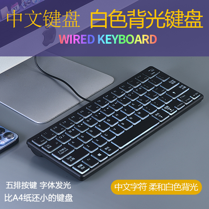 Chinese Backlit Keyboard Chocolate Keypad Office Home Notebook External Mini Key Luminous Keypad