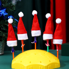 クロスボーダーミニクリスマスハット不織布ロリポップハットクリスマスお祝い用品ミニクリスマスデコレーション