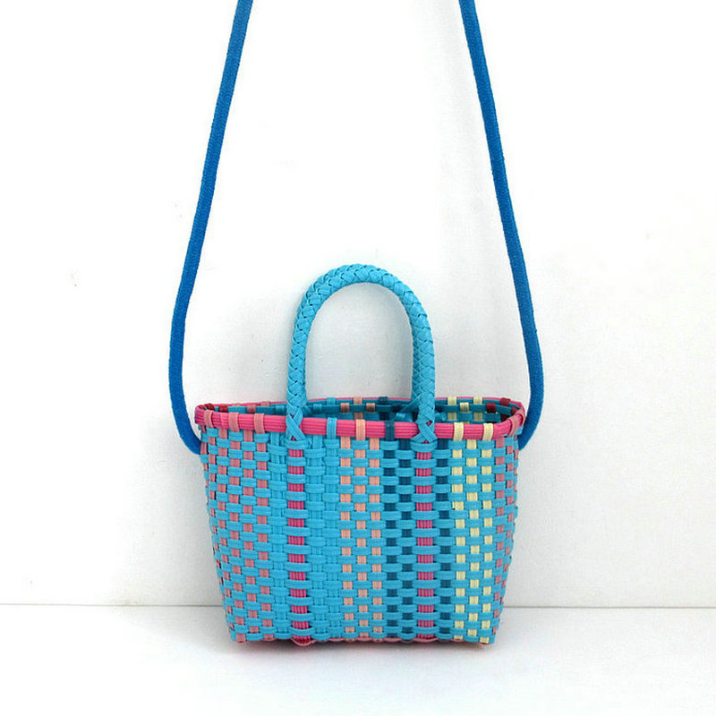 블루 라운드 코튼 로프 숄더 스트랩